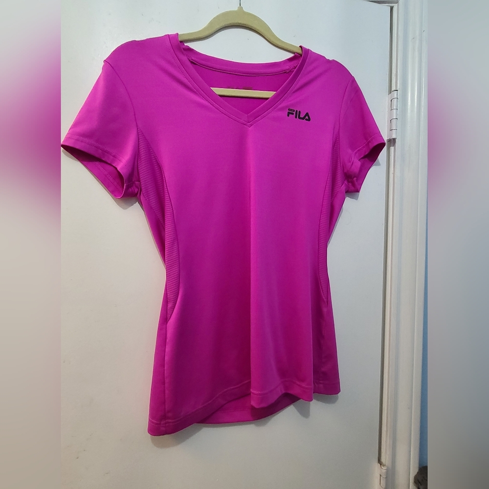 Fila Pink Fitted Short Sleeve T-Shirt